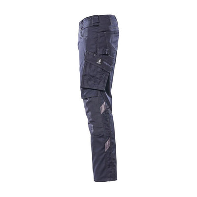 Mascot Mannheim Work Trousers Knee-Pad-Pockets 12779-442 Right #colour_dark-navy-blue