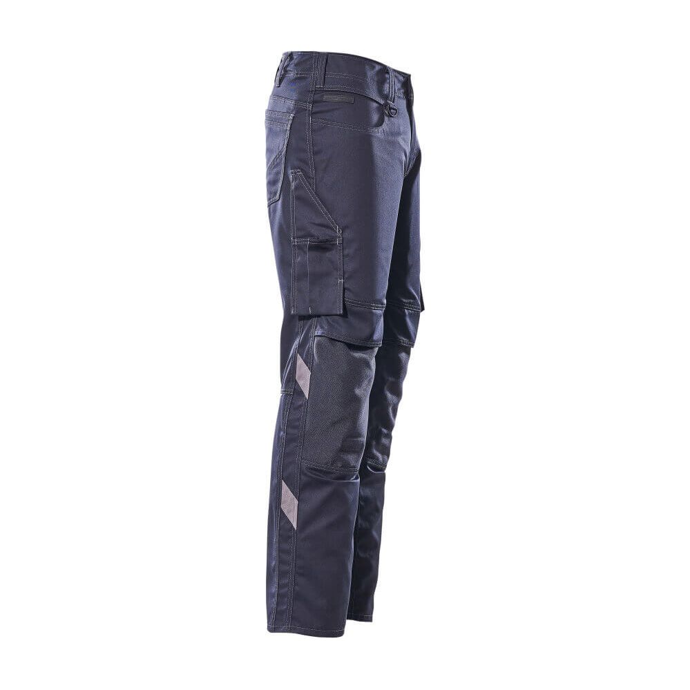 Mascot Mannheim Work Trousers Knee-Pad-Pockets 12779-442 Left #colour_dark-navy-blue
