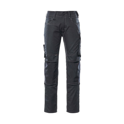 Mascot Mannheim Work Trousers Kneepad-Pockets 12679-442 Front #colour_black-dark-anthracite-grey