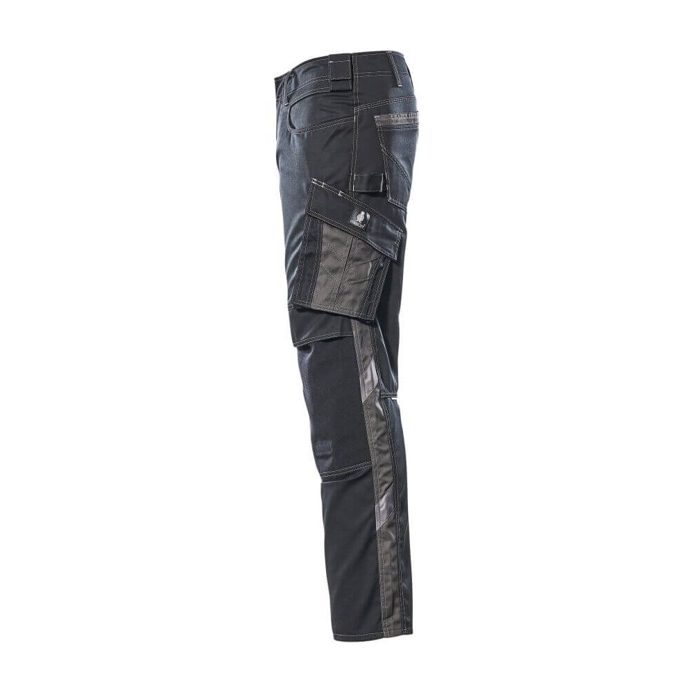 Mascot Mannheim Work Trousers Kneepad-Pockets 12679-442 Right #colour_black-dark-anthracite-grey