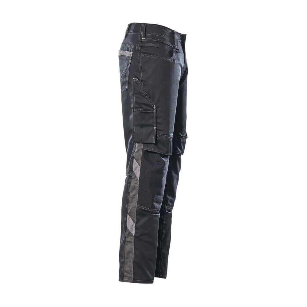 Mascot Mannheim Work Trousers Kneepad-Pockets 12679-442 Left #colour_black-dark-anthracite-grey