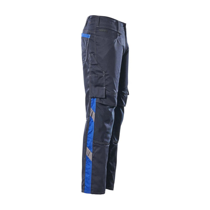 Mascot Mannheim Work Trousers Kneepad-Pockets 12679-442 Left #colour_dark-navy-blue-royal-blue