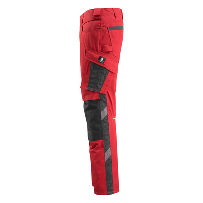 Mascot Mannheim Work Trousers Kneepad-Pockets 12679-442 Right #colour_red-black