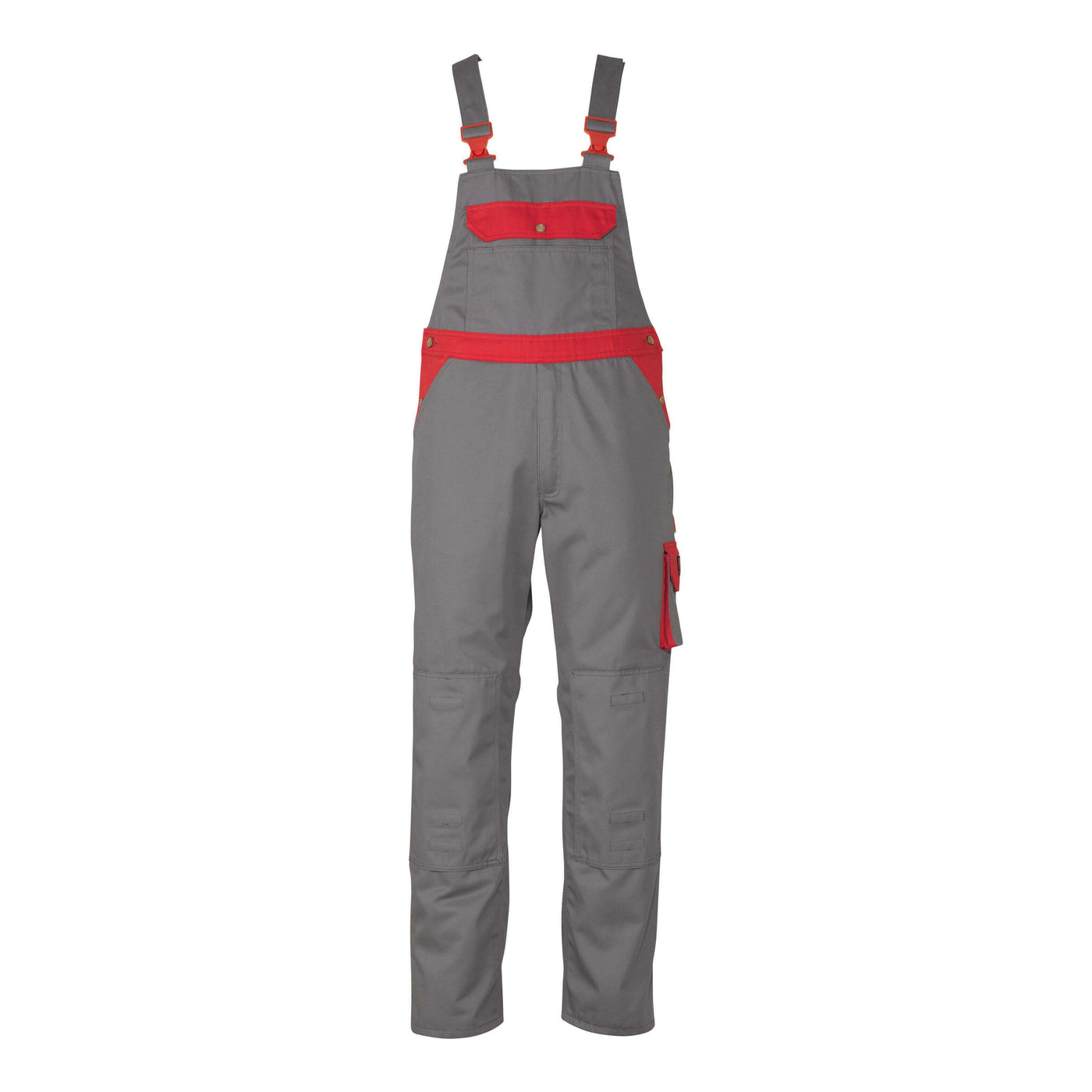 Mascot Milano Bib Brace Overall 00969-430 Front #colour_anthracite-grey-red