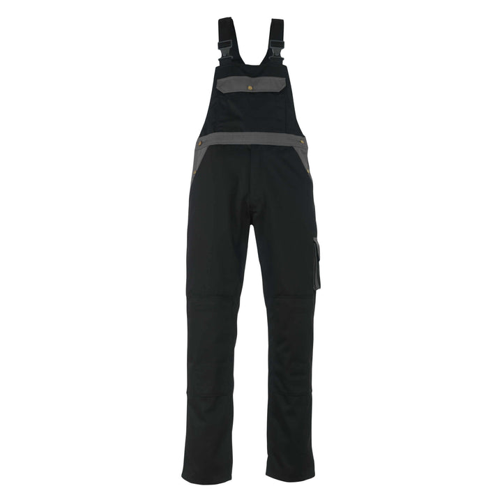 Mascot Milano Bib Brace Overall 00969-430 Front #colour_black-anthracite-grey