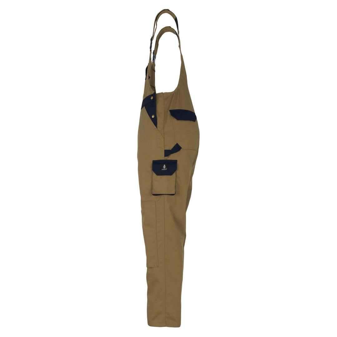 Mascot Milano Bib Brace Overall 00969-430 Right #colour_khaki-navy-blue