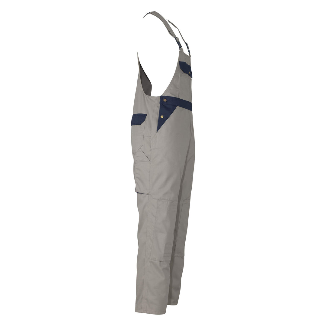 Mascot Milano Bib Brace Overall 00969-430 Left #colour_light-grey-navy-blue