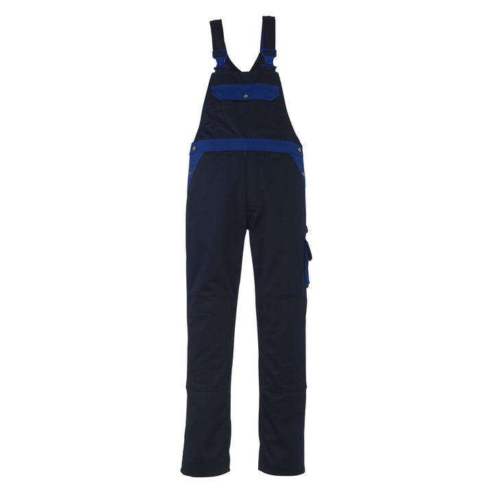 Mascot Milano Bib Brace Overall 00969-430 Front #colour_navy-blue-royal-blue