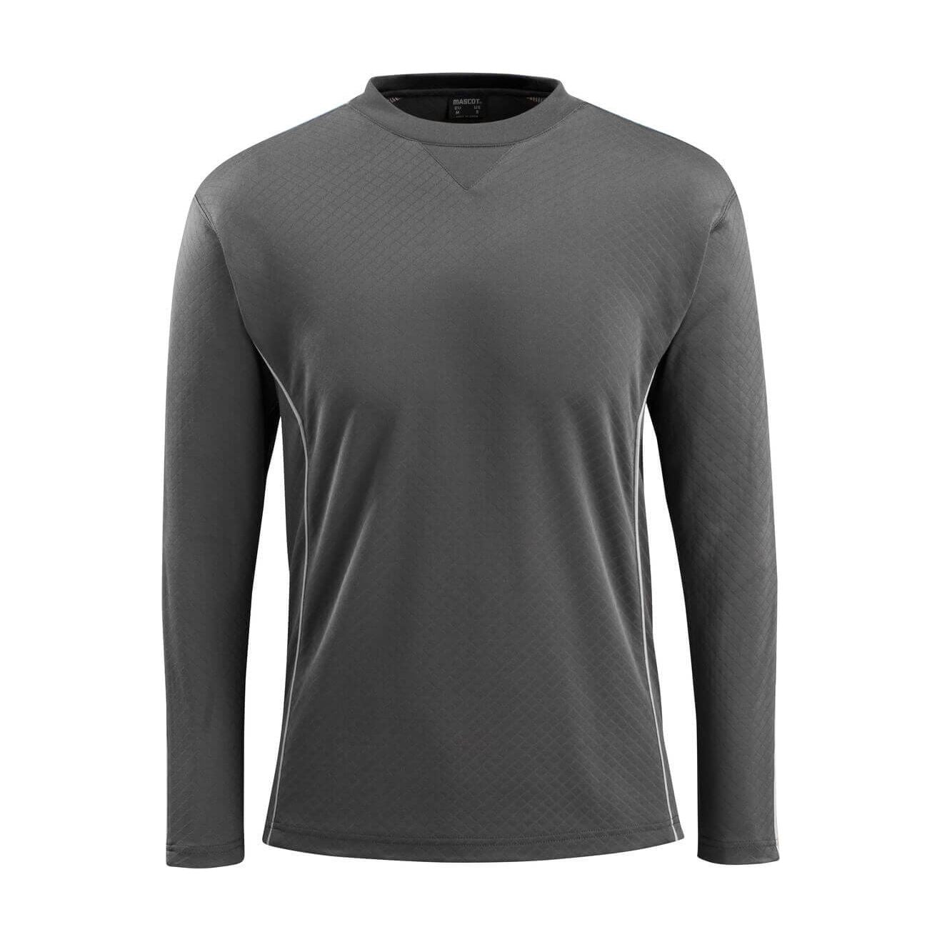 Mascot Montilla Long-Sleeved T-shirt 50128-933 Front #colour_dark-anthracite-grey-hi-vis-red