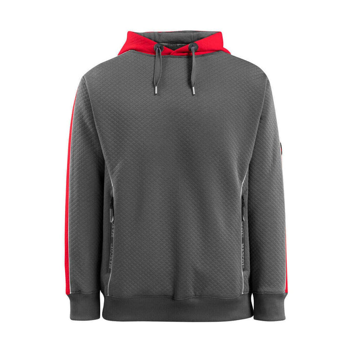 Mascot Motril Work Hoodie 50124-932 Front #colour_dark-anthracite-grey-hi-vis-red