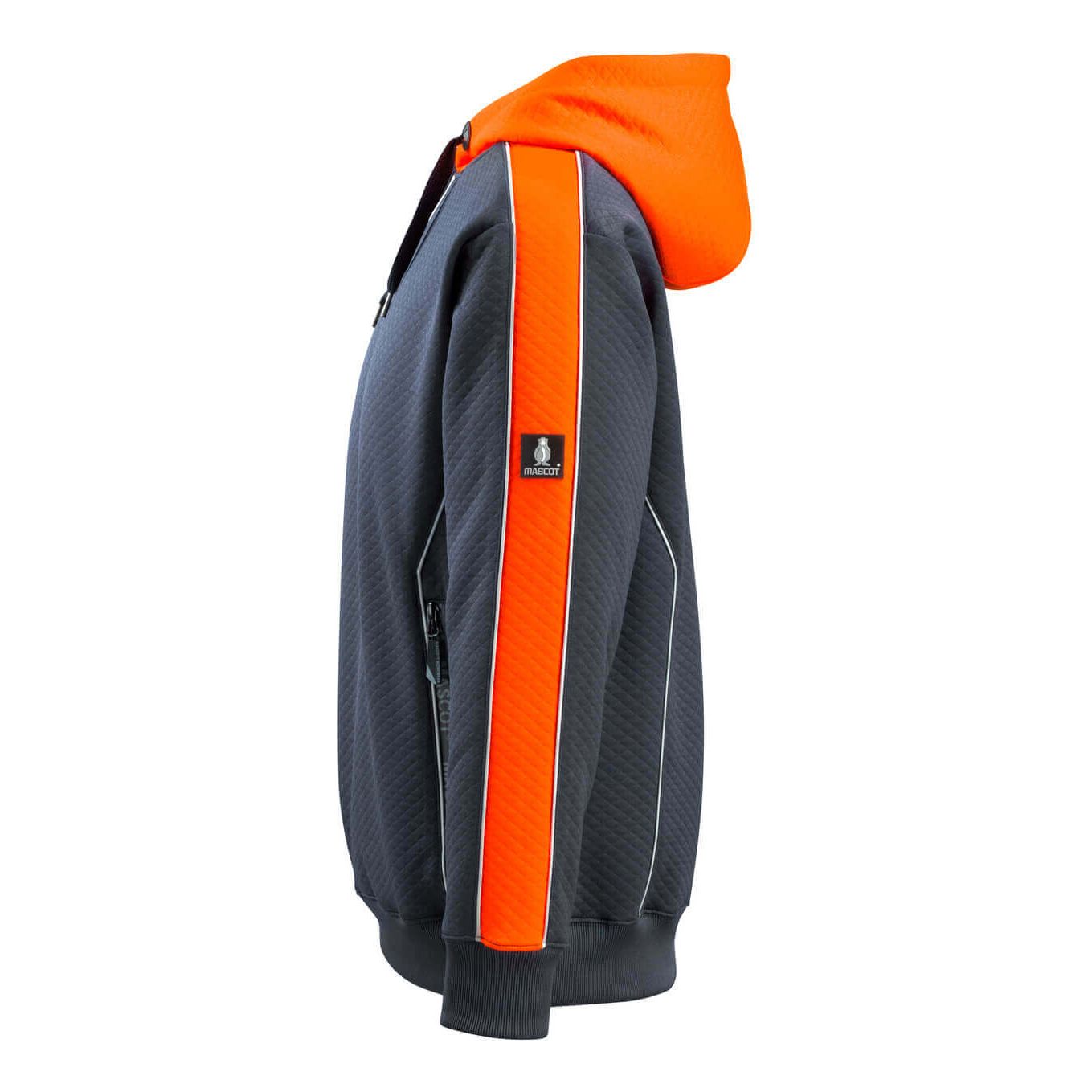 Mascot Motril Work Hoodie 50124-932 Right #colour_dark-navy-blue-hi-vis-orange