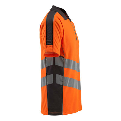 Mascot Murton Hi-Vis Polo shirt 50130-933 Left #colour_hi-vis-orange-dark-anthracite-grey