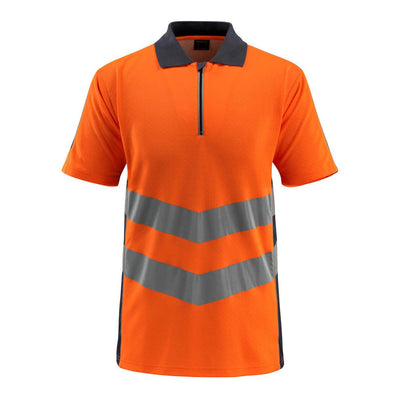 Mascot Murton Hi-Vis Polo shirt 50130-933 Front #colour_hi-vis-orange-dark-navy-blue