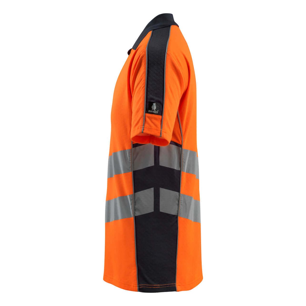 Mascot Murton Hi-Vis Polo shirt 50130-933 Right #colour_hi-vis-orange-dark-navy-blue