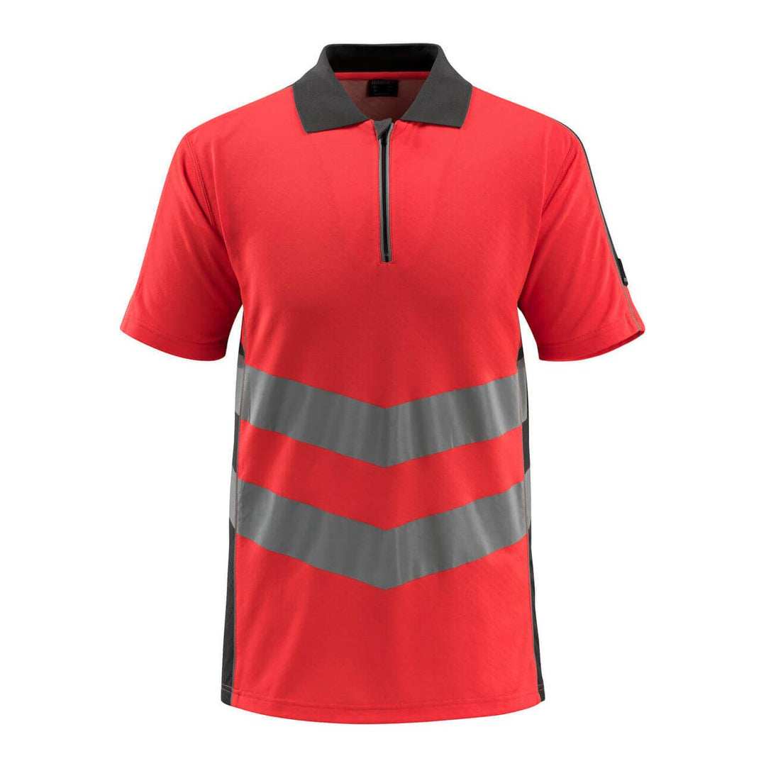 Mascot Murton Hi-Vis Polo shirt 50130-933 Front #colour_hi-vis-red-dark-anthracite-grey