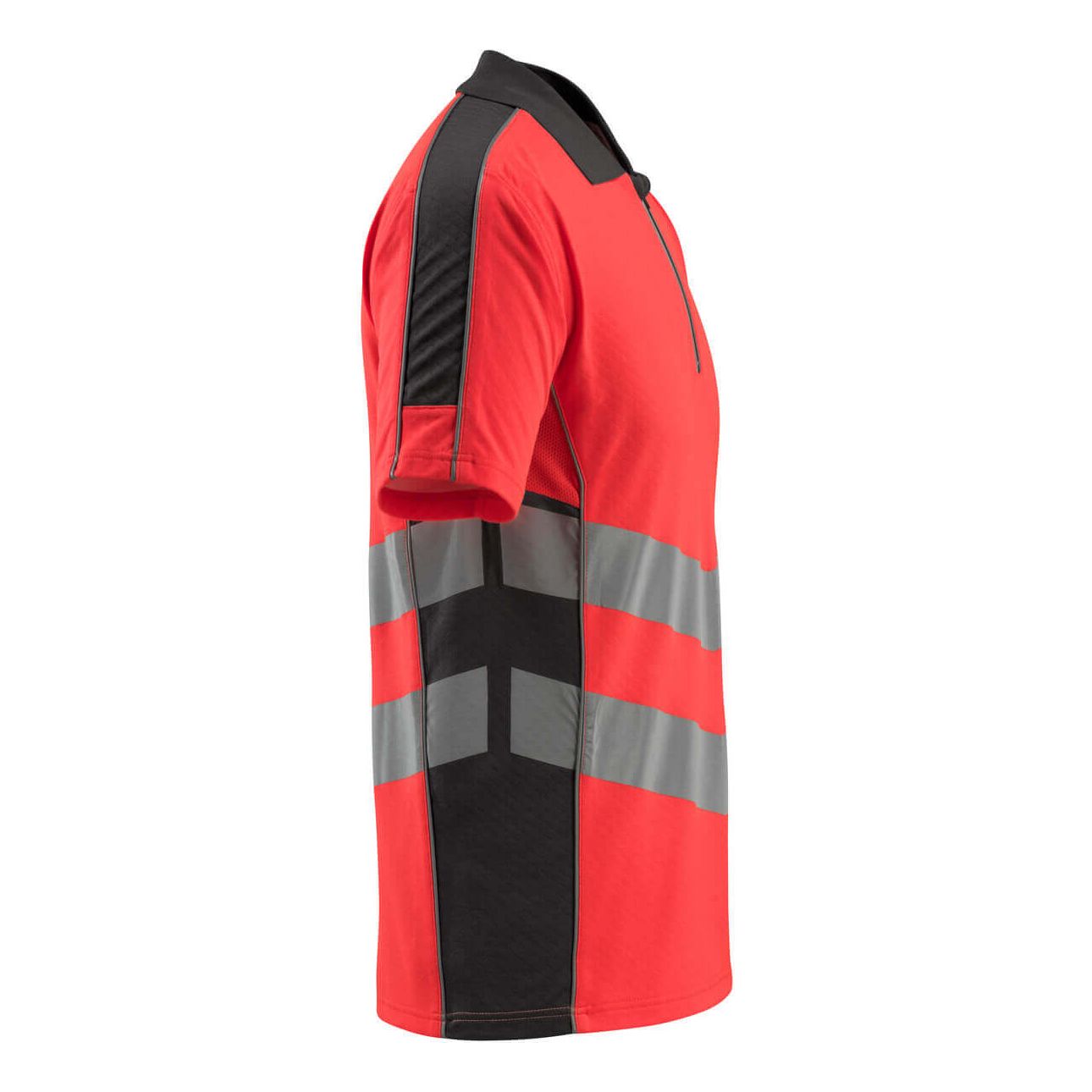 Mascot Murton Hi-Vis Polo shirt 50130-933 Left #colour_hi-vis-red-dark-anthracite-grey