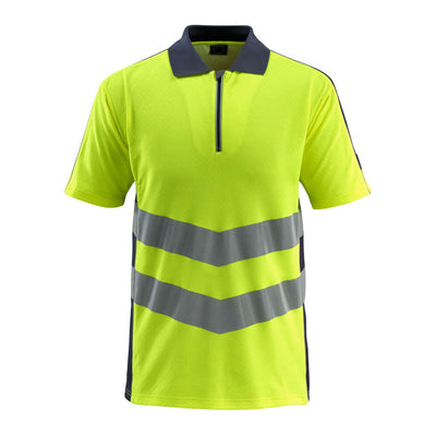 Mascot Murton Hi-Vis Polo shirt 50130-933 Front #colour_hi-vis-yellow-dark-navy-blue