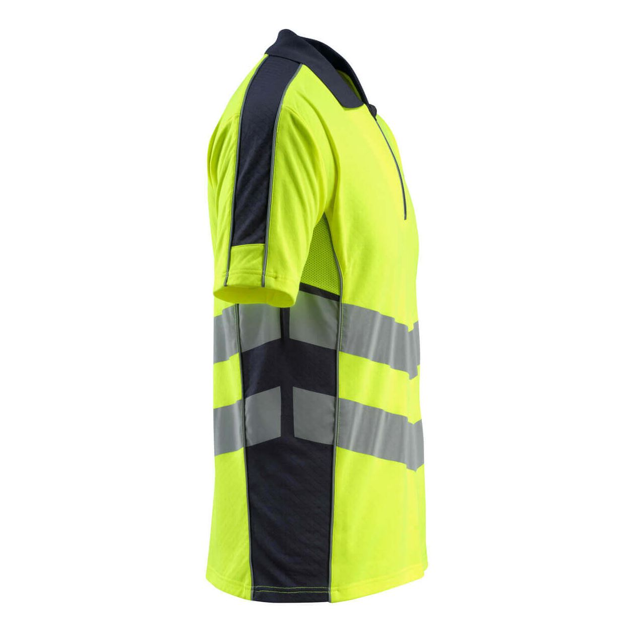 Mascot Murton Hi-Vis Polo shirt 50130-933 Left #colour_hi-vis-yellow-dark-navy-blue