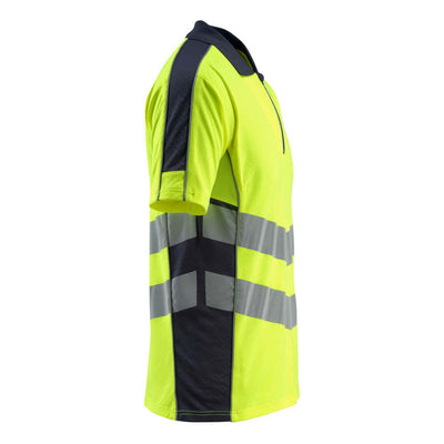 Mascot Murton Hi-Vis Polo shirt 50130-933 Left #colour_hi-vis-yellow-dark-navy-blue