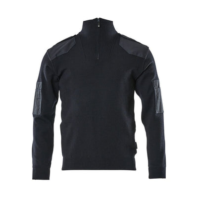 Mascot Nanterre Knitted Jumper Half-Zip 17205-939 Front #colour_dark-navy-blue