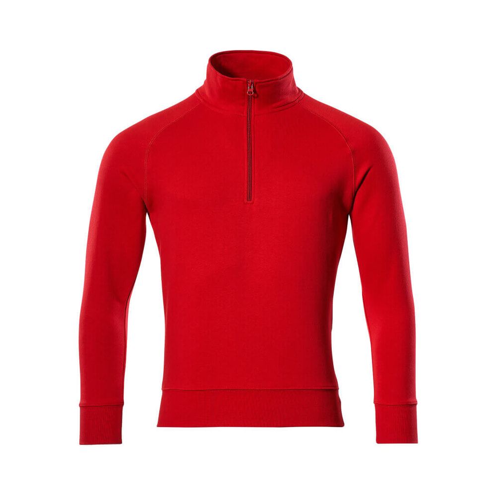 Mascot Nantes Zip-Neck Sweatshirt 50611-971 Front #colour_traffic-red