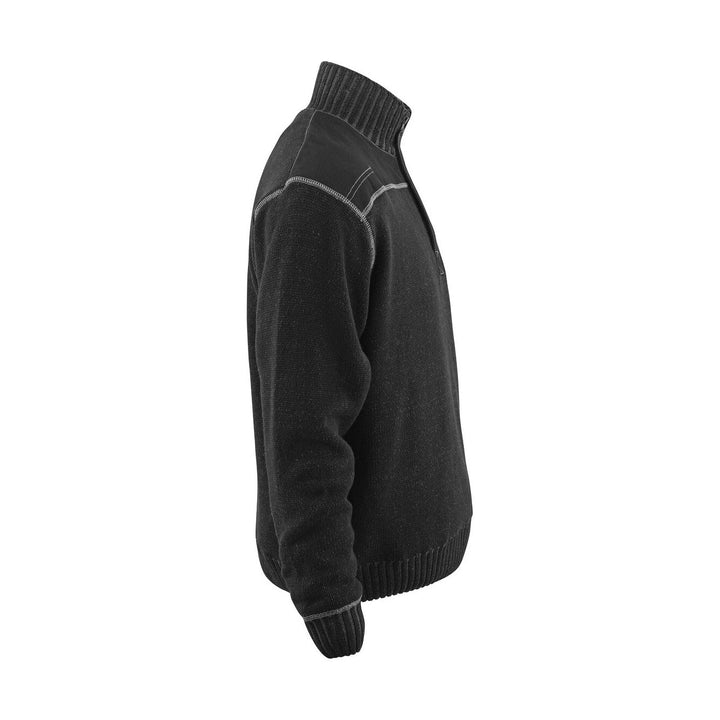 Mascot Naxos Knitted Jumper Half-Zip 50354-835 Left #colour_black