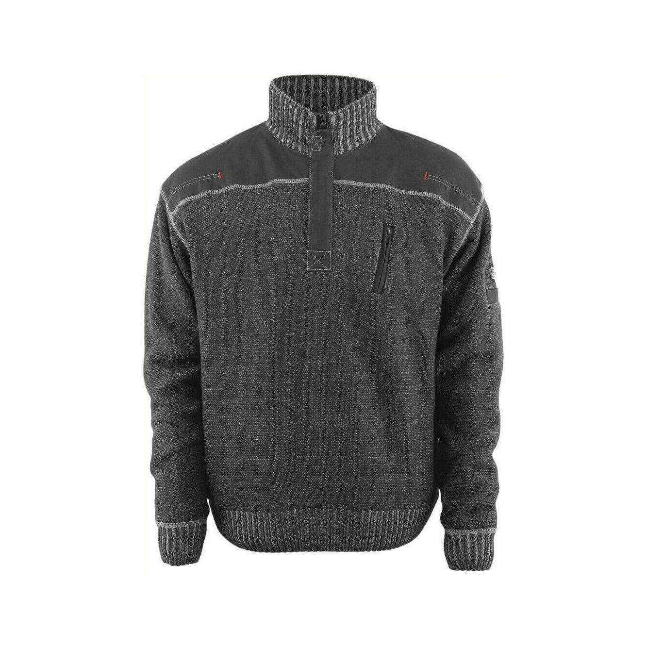 Mascot Naxos Knitted Jumper Half-Zip 50354-835 Front #colour_light-anthracite-grey