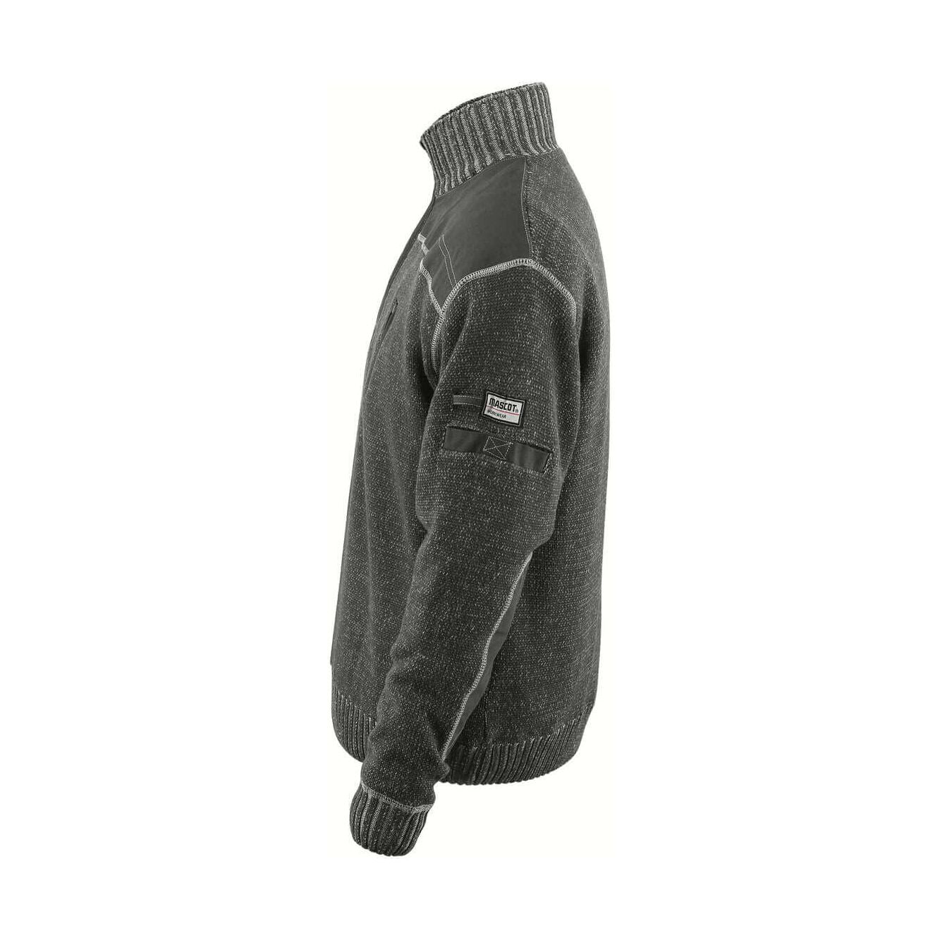 Mascot Naxos Knitted Jumper Half-Zip 50354-835 Right #colour_light-anthracite-grey