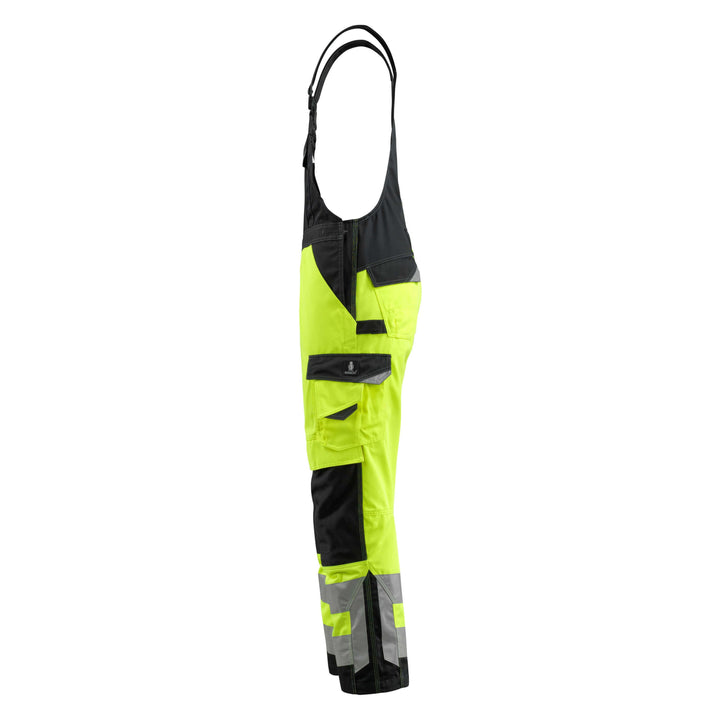 Mascot Newcastle Hi-Vis Bib-Brace Overall 15569-860 Right #colour_hi-vis-yellow-black