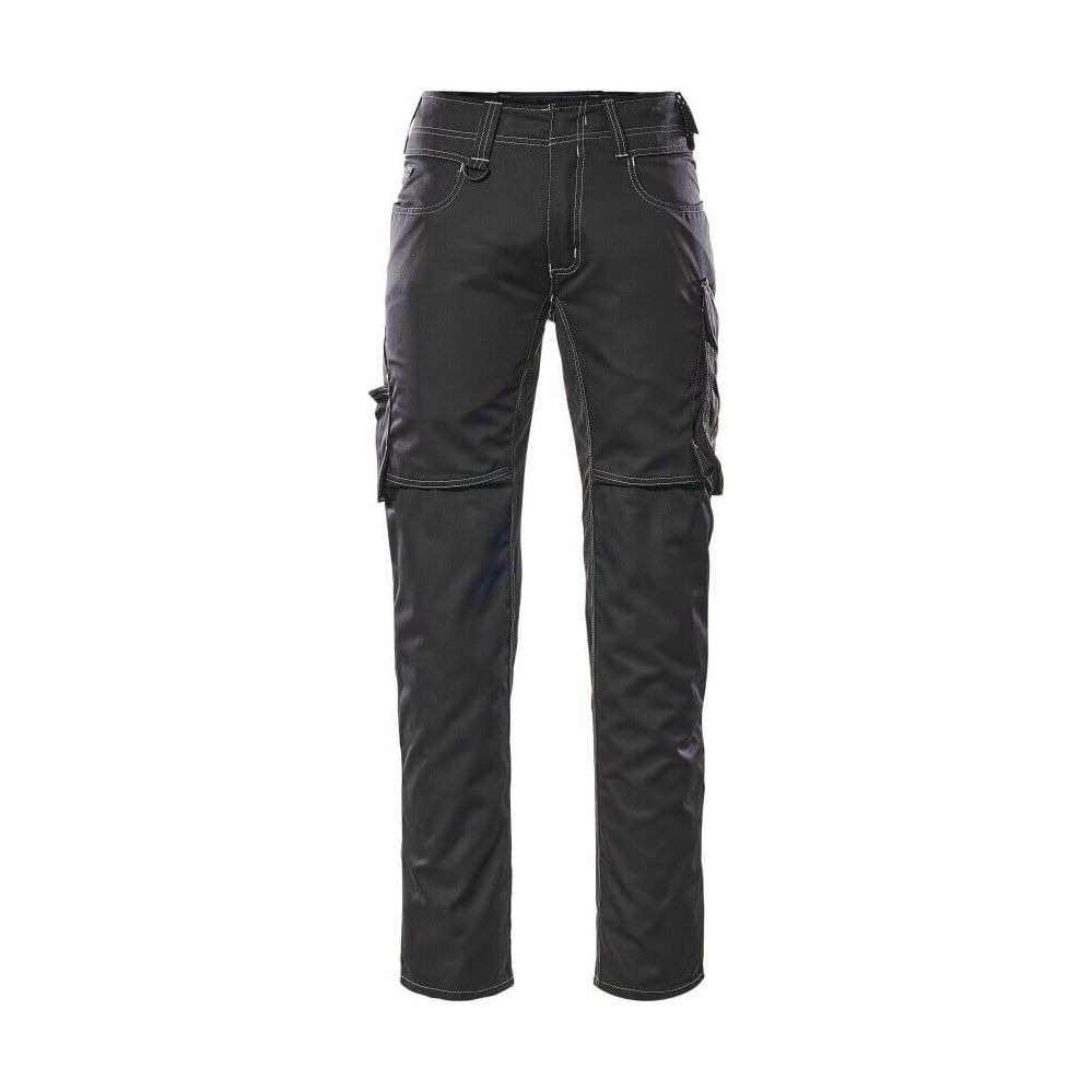 Mascot Oldenburg Work Trousers Thigh-Pockets 12579-442 Front #colour_black-dark-anthracite-grey