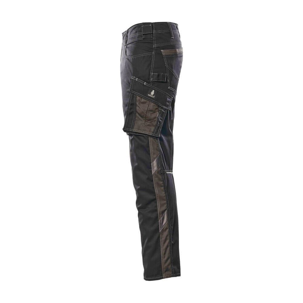 Mascot Oldenburg Work Trousers Thigh-Pockets 12579-442 Right #colour_black-dark-anthracite-grey
