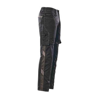 Mascot Oldenburg Work Trousers Thigh-Pockets 12579-442 Left #colour_black-dark-anthracite-grey