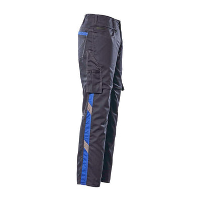 Mascot Oldenburg Work Trousers Thigh-Pockets 12579-442 Left #colour_dark-navy-blue-royal-blue