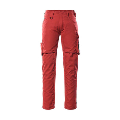 Mascot Oldenburg Work Trousers Thigh-Pockets 12579-442 Front #colour_red-black