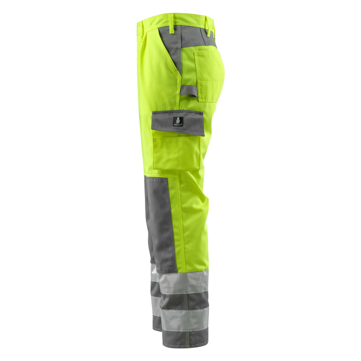 Mascot Olinda Hi-Vis Work Trousers 07179-470 Right #colour_hi-vis-yellow-anthracite-grey