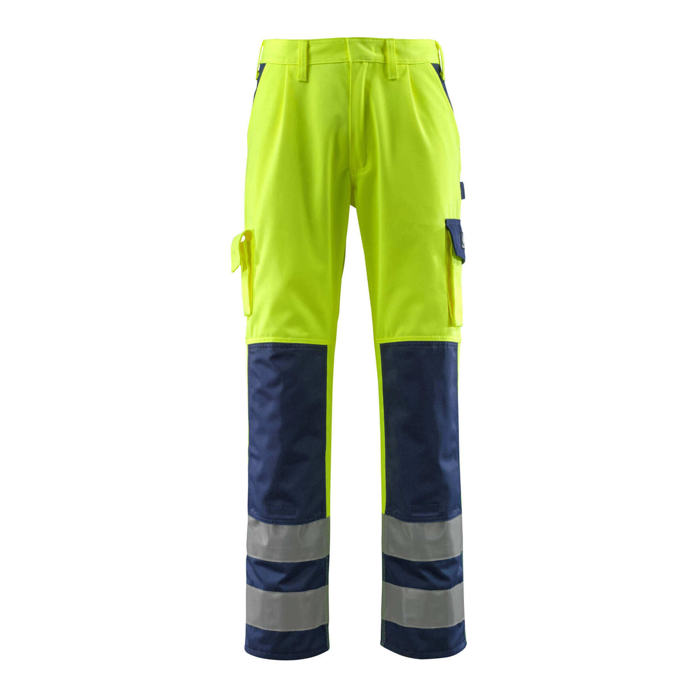 Mascot Olinda Hi-Vis Work Trousers 07179-470 Front #colour_hi-vis-yellow-navy-blue
