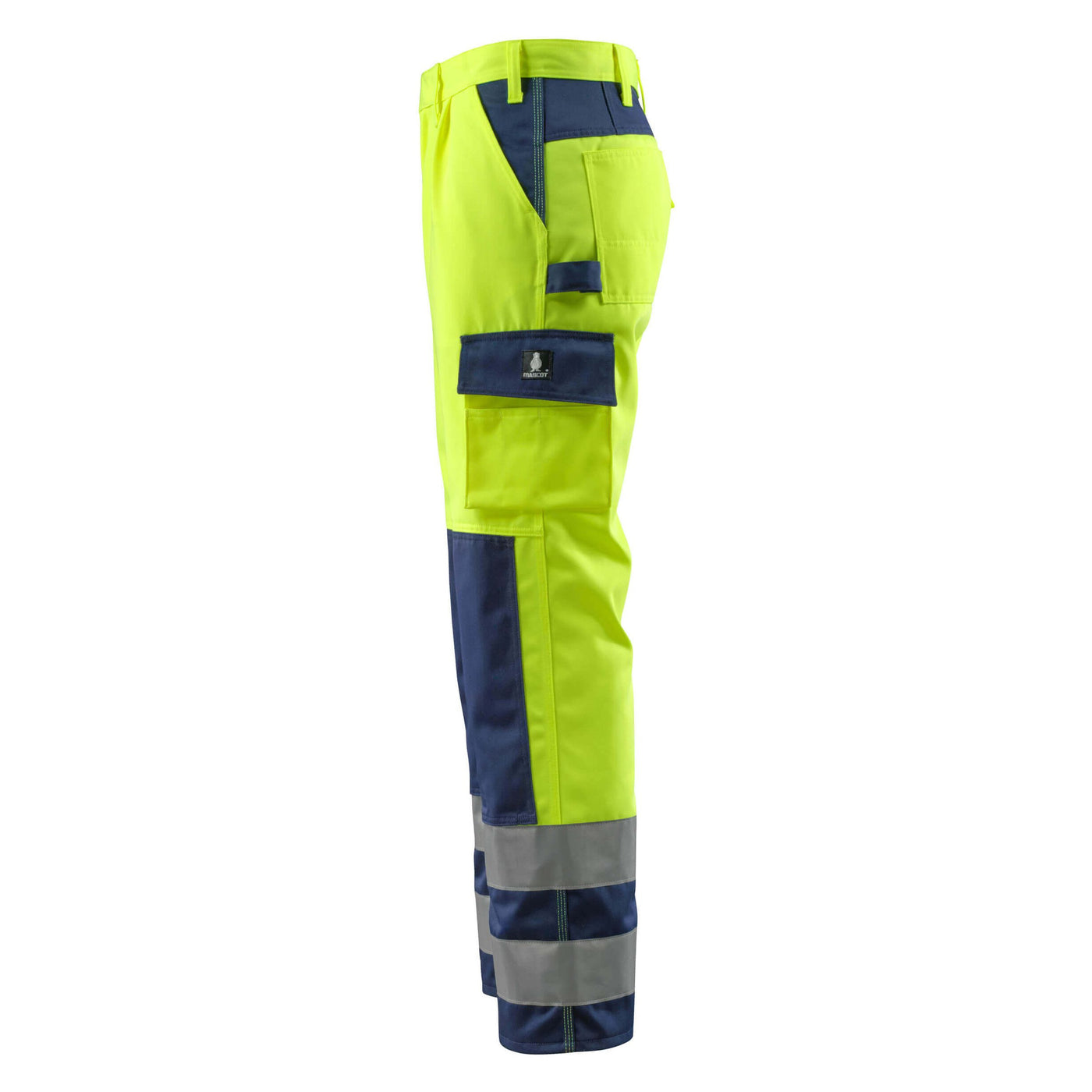 Mascot Olinda Hi-Vis Work Trousers 07179-470 Right #colour_hi-vis-yellow-navy-blue