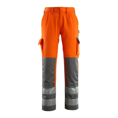 Mascot Olinda Hi-Vis Work Trousers 07179-860 Front #colour_hi-vis-orange-anthracite-grey