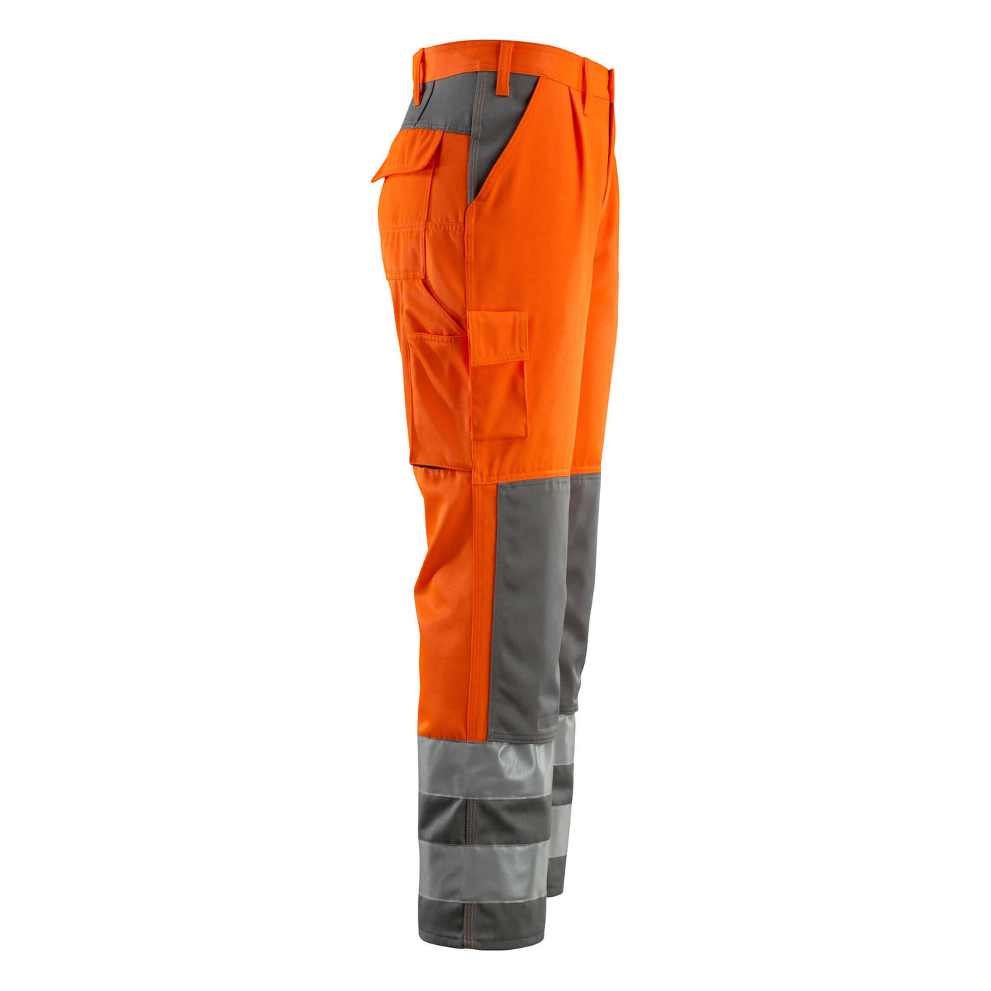 Mascot Olinda Hi-Vis Work Trousers 07179-860 Left #colour_hi-vis-orange-anthracite-grey