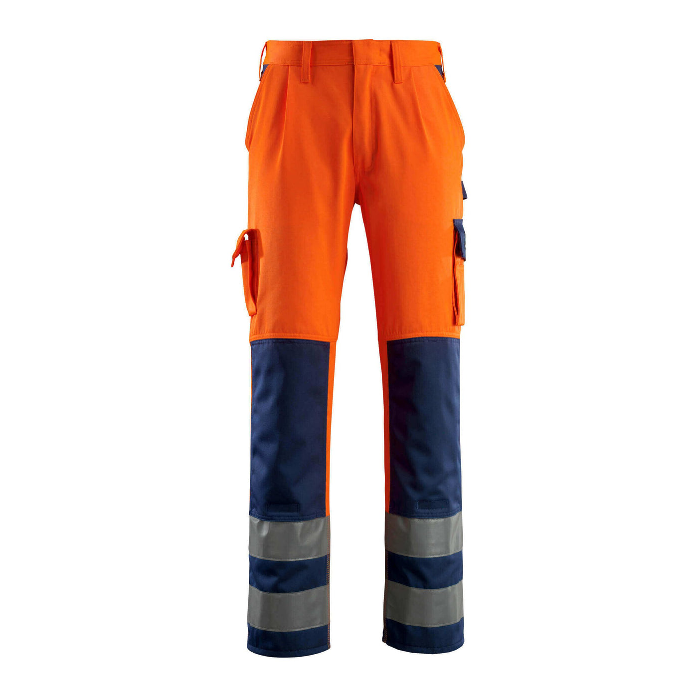 Mascot Olinda Hi-Vis Work Trousers 07179-860 Front #colour_hi-vis-orange-navy-blue