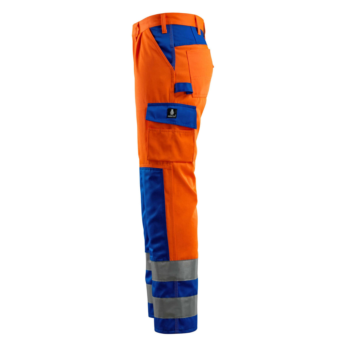 Mascot Olinda Hi-Vis Work Trousers 07179-860 Right #colour_hi-vis-orange-royal-blue