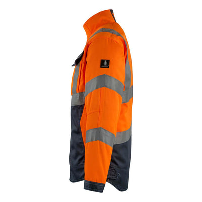 Mascot Oxford Hi-Vis Work Jacket 15509-860 Right #colour_hi-vis-orange-dark-navy-blue