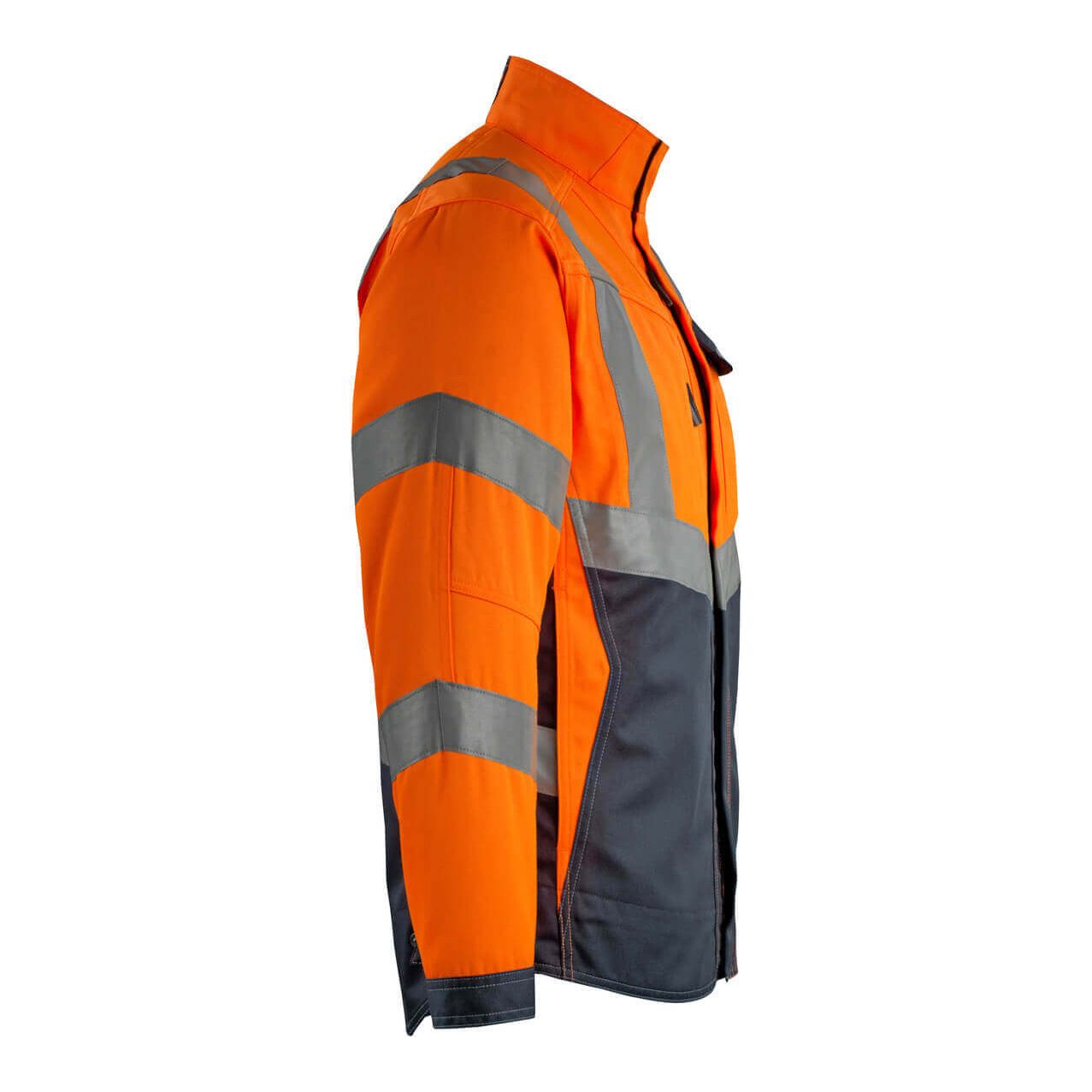 Mascot Oxford Hi-Vis Work Jacket 15509-860 Left #colour_hi-vis-orange-dark-navy-blue