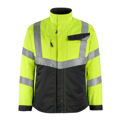 Mascot Oxford Hi-Vis Work Jacket 15509-860 Front #colour_hi-vis-yellow-black