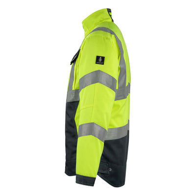 Mascot Oxford Hi-Vis Work Jacket 15509-860 Right #colour_hi-vis-yellow-dark-navy-blue