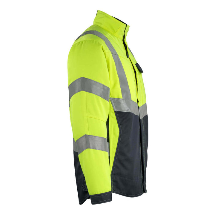 Mascot Oxford Hi-Vis Work Jacket 15509-860 Left #colour_hi-vis-yellow-dark-navy-blue