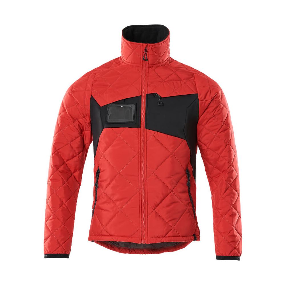 Mascot Padded Thermal Jacket 18015-318 Front #colour_traffic-red-black