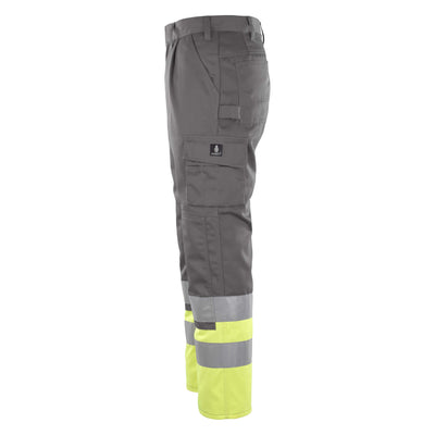 Mascot Patos Hi-Vis Work Trousers 12379-430 Right #colour_anthracite-grey-hi-vis-yellow