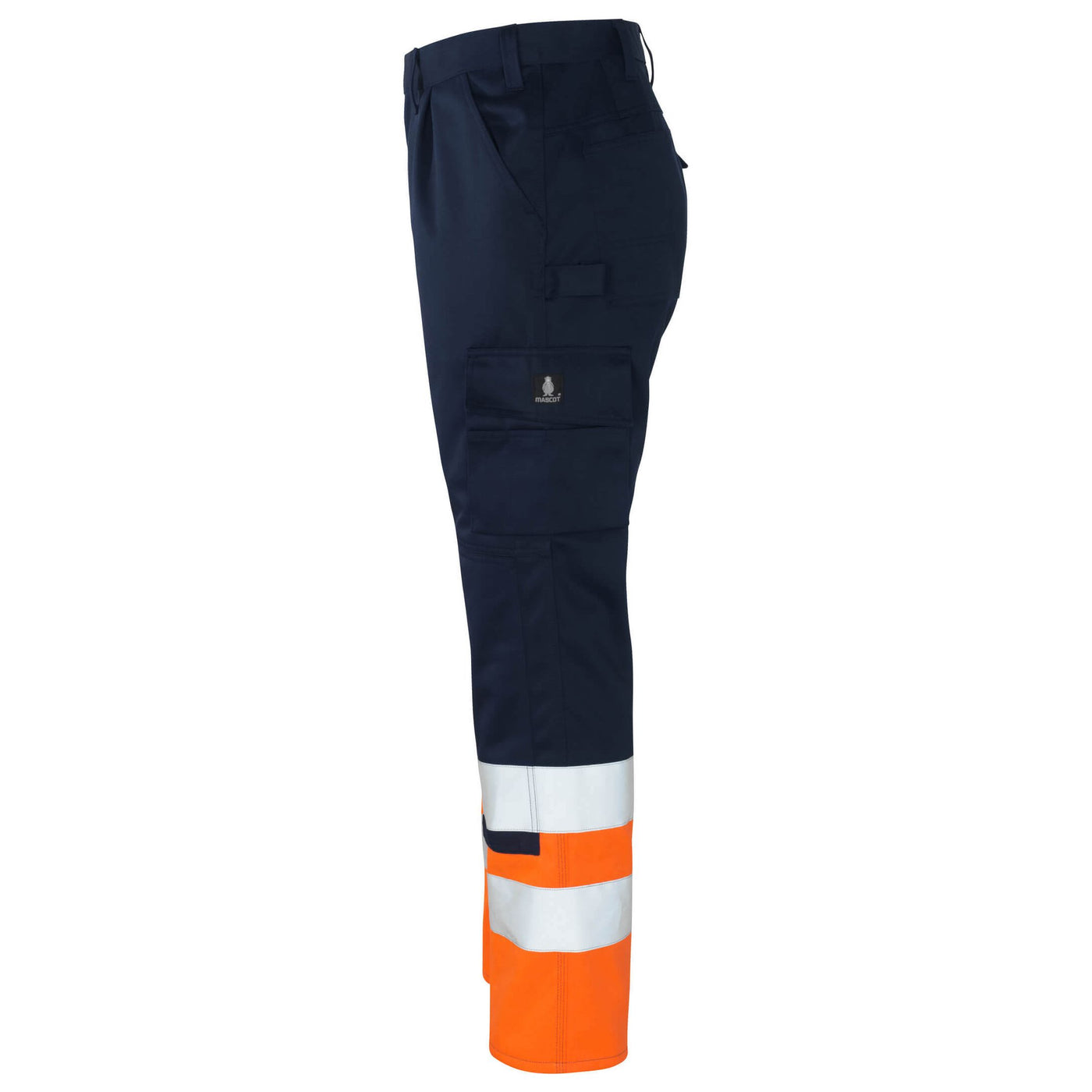 Mascot Patos Hi-Vis Work Trousers 12379-430 Right #colour_navy-blue-hi-vis-orange