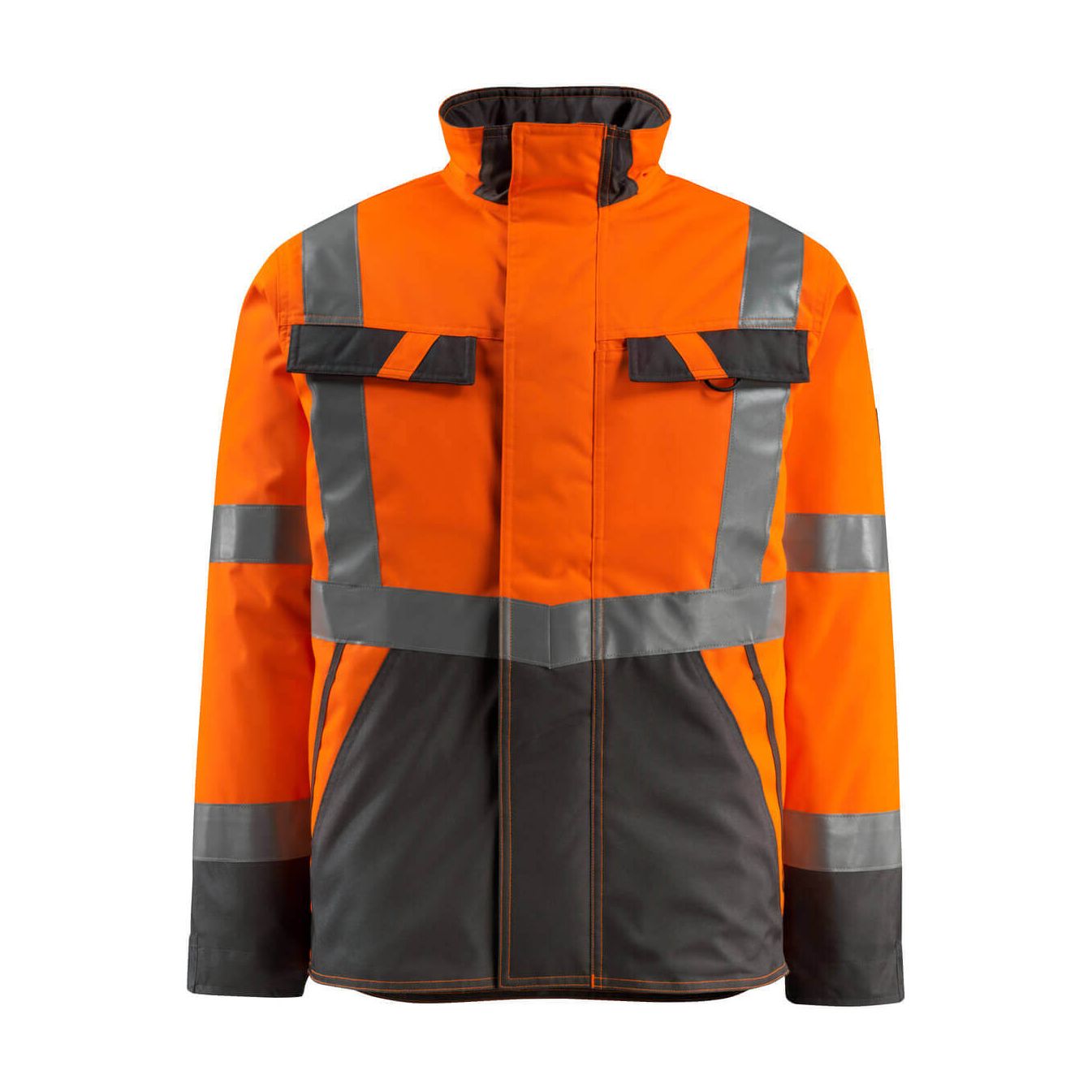 Mascot Penrith Hi-Vis Winter Jacket 15935-126 Front #colour_hi-vis-orange-dark-anthracite-grey
